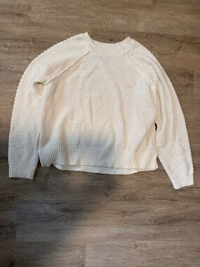 GAP Cream Textured Crewneck Sweater